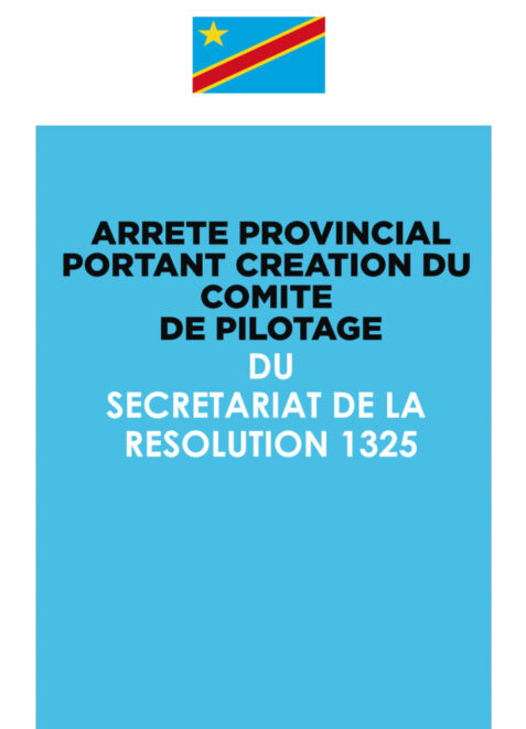 ARRETE PROVINCIAL DU COMITE DE PILOTAGE DU SEC PROV R1325